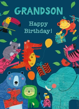 Grandson Happy Birthday Animals