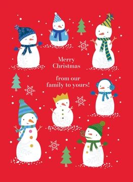 Christmas Snowmen Customisable Card