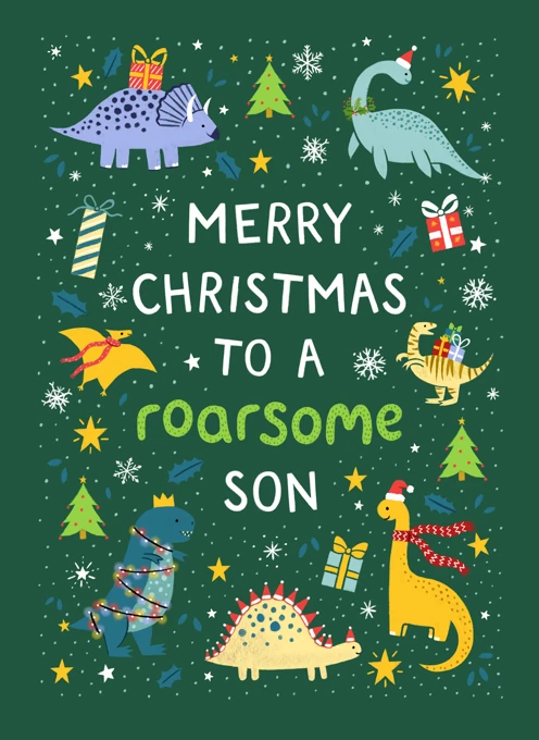 Merry Christmas to a Roarsome Son - Dinosaur