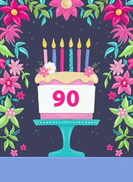 90th Birthday Cake & Florals