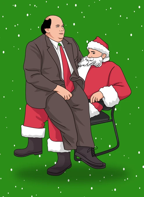 Kevin Malone Sitting On Santa's Lap