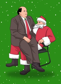 Kevin Malone Sitting On Santa's Lap
