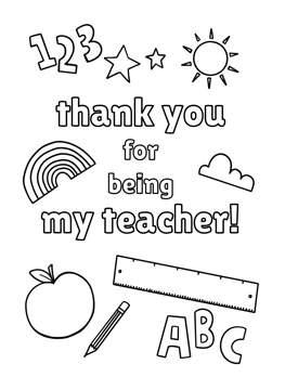 Thank You for Being My Teacher - Colouring