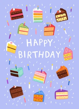 Happy Birthday - Colourful Cakes