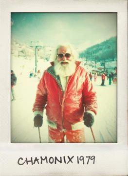 Skiing Santa Polaroid - Chamonix 1979