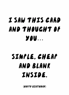 Simple, Cheap and blank inside