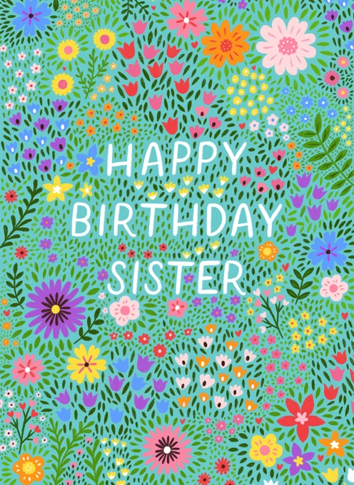 Floral Happy Birthday Sister