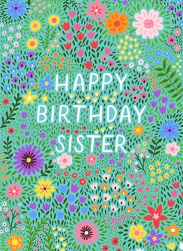 Floral Happy Birthday Sister
