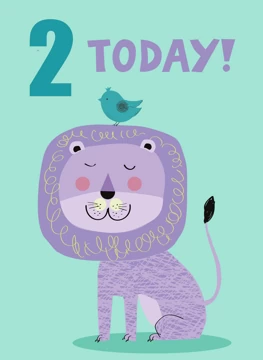 Cute Lion Birthday Age 2