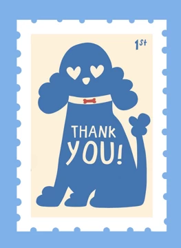 Thank You Poodle Stamp