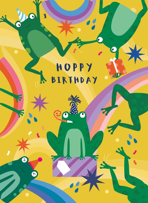 Hoppy Birthday Leaping Frogs and Rainbows