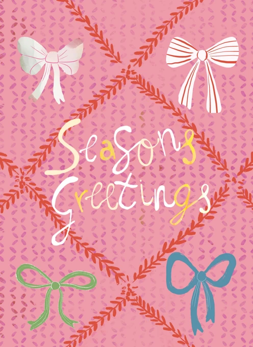 Season's Greetings - Pink Bows
