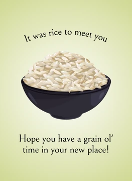 It Was Rice to Meet You