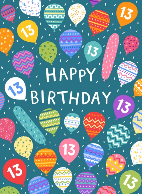 Happy 13th Birthday Balloons