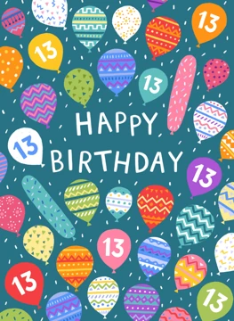 Happy 13th Birthday Balloons
