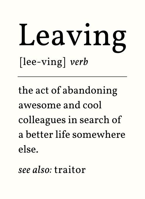 Leaving - Cheeky Farewell Dictionary Style Card