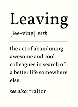 Leaving - Cheeky Farewell Dictionary Style Card