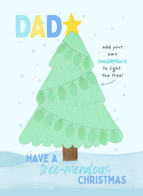 Dad Tree-mendous Christmas - Fingerprint Keepsake