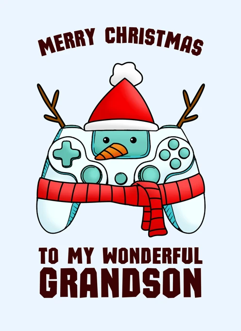Merry Christmas To My Wonderful Grandson - Gaming Controller