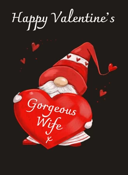 Wife Valentine's Heart Gnome