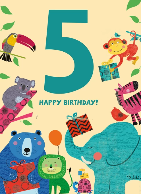 5th Birthday Cute Animals