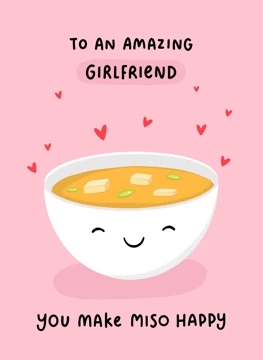 Cute Miso Card for Girlfriend