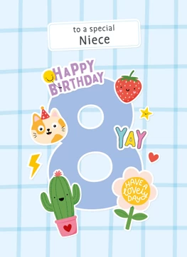 Sticker 8th Birthday - Niece