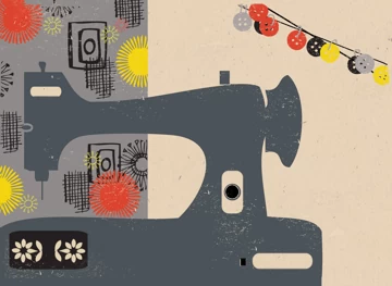 Sewing Retro Style card