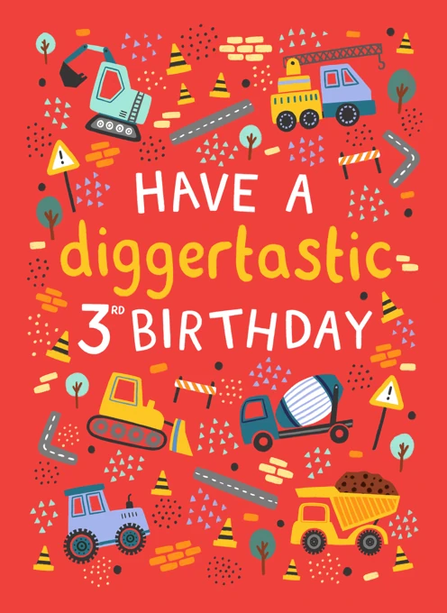 Have a Diggertastic 3rd Birthday - Construction & Vehicles
