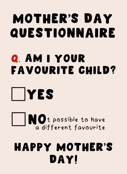 Questionnaire - Favourite Child