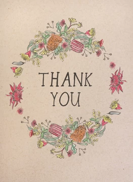 Thank You - Floral Wreath
