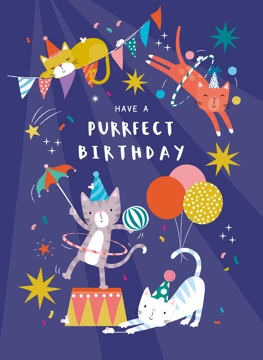 Purrfect Birthday Circus Cats