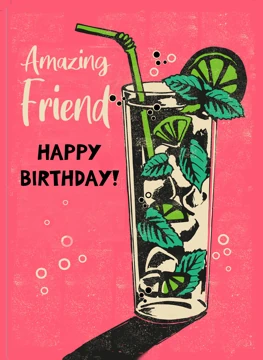 Amazing Friend - Happy Birthday Cocktail