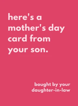 Mother's Day Card From Your Son