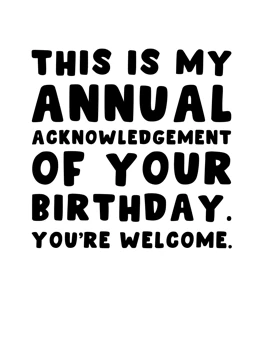 Annual Acknowledgement