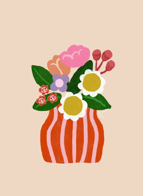 Striped Vase Bouquet