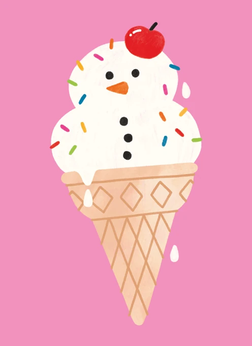 Ice Cream Snowman | Pink Christmas