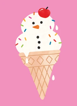 Ice Cream Snowman | Pink Christmas