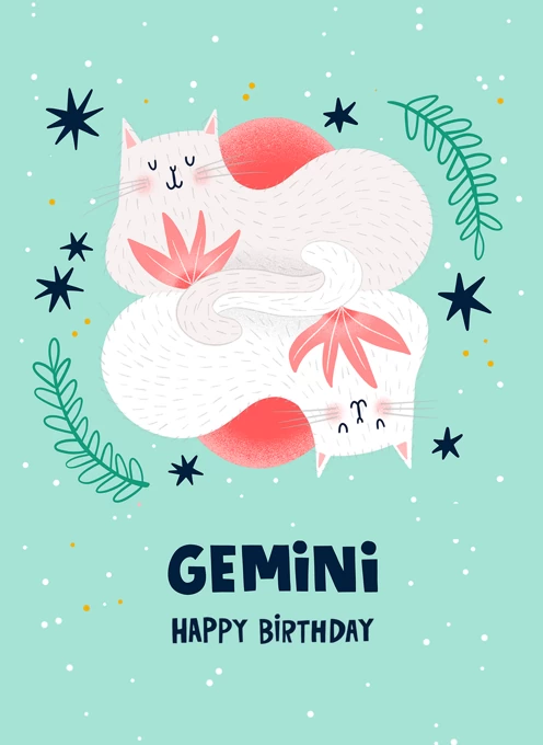 Gemini Birthday Card