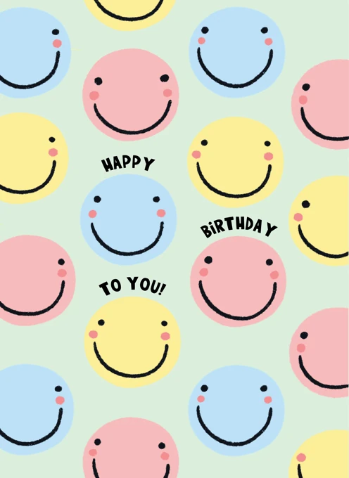 Happy Birthday - Smiley Pattern