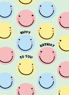 Happy Birthday - Smiley Pattern