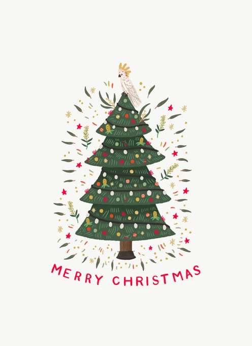 Merry Christmas - Sulphur-crested cockatoo