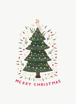 Merry Christmas - Sulphur-crested cockatoo
