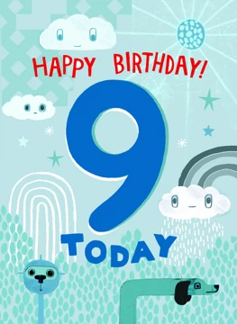 Happy Birthday! 9 Today Abstract