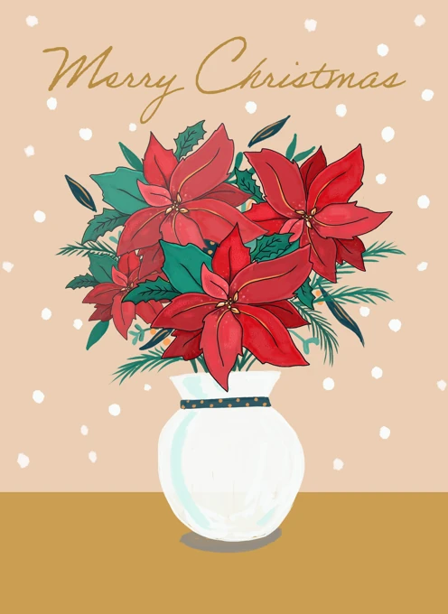 Merry Christmas Poinsettia Bouquet