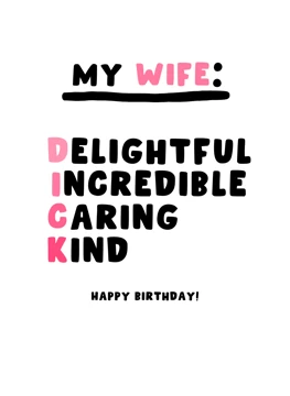 My Wife: DICK