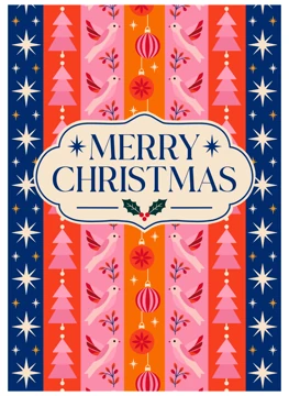 Merry Christmas Festive Folk Pattern