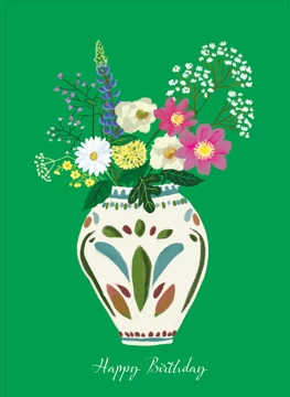 Cottage Garden Flowers & Vase