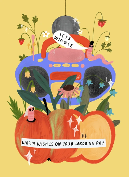 Let's Wiggle Worm Wedding Wishes