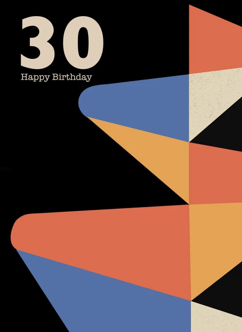 30th Birthday Retro Pattern card